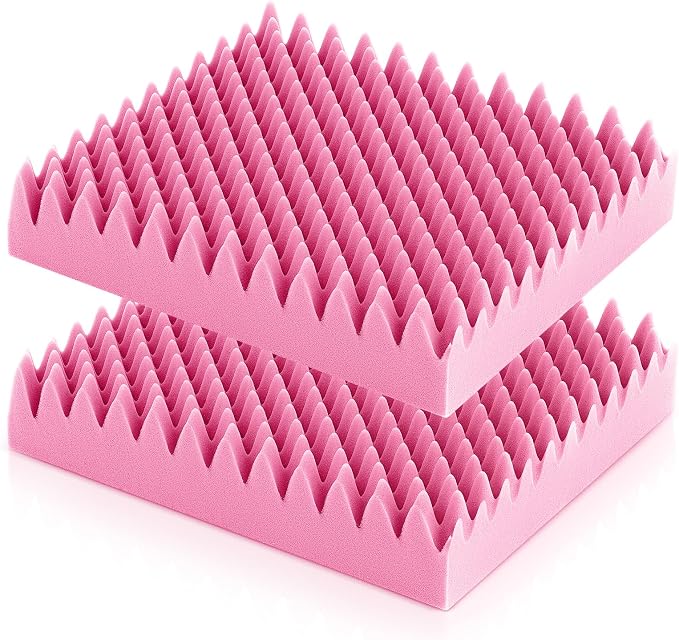 Geiserailie 2 Pcs Egg Foam Pad Eggs Chair Cushion to Relieve Back Foam Seat Cushion Chair Accessories Pad for Office Recliner Wheelchair Home Car (18 x 16 x 4 Inches Egg-Shaped,Pink)