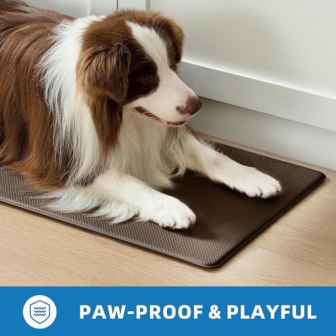 Kitchen Mats for Floor, Extra Long Anti-Fatigue Kitchen Rug, Brown | Cushioned Comfort,Non-Slip Backing,Waterproof Surface,Soft Underfoot,Easy Clean,Kitchen Sink,Laundry Room,Standing Desk