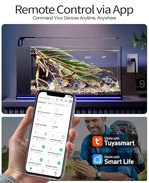 Smart Plug, WiFi Smart Outlet Compatible with Alexa & Google Assistant, Bluetooth WiFi Socket with Timer & APP Remote Control for Home, 2.4GHz Network Only, Wireless Outlet Plug