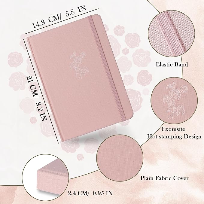 MGGAO Bullet Dotted Journal, No Bleed Thick 160gsm Dotted Journal, A5 Dot Notebook, 5.8 X 8.2 IN, Hardcover Notebooks for Personal Organizers