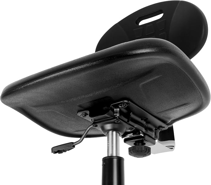 TAKE UR SEAT® Deluxe Heavy Duty Drafting Lab Stool Chair, 18'' Adjustable Footring, 10'' Adjustable Height, 450 lb Seat Capacity, Tall Bench Height Chrome(Standard Caster)