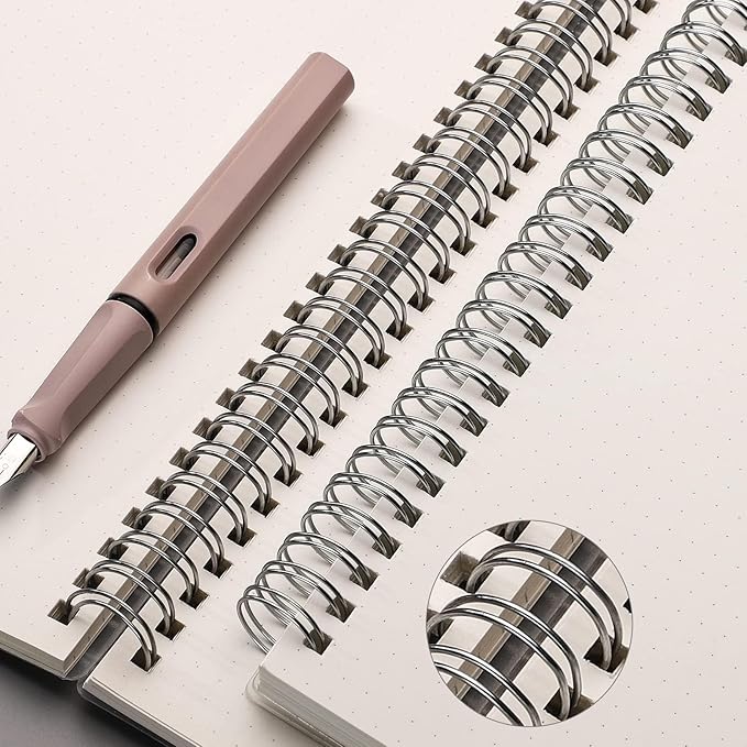 AHGXG Dotted Journal Spiral Notebook (2-Pack), Dot Grid Journal Large B5 with Transparent Hardcover, Wirebound Notebook 100GSM Dotted Paper, for Journaling, 7.3"X 10"