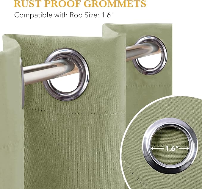 RYB HOME Blackout Thermal Insulated Curtains, Portable Curtain for Sliding Glass Door/Storage/Space Room Divider, Large Window Treatment Room Divider Panel, W80 x L84, Green, 1 Panel