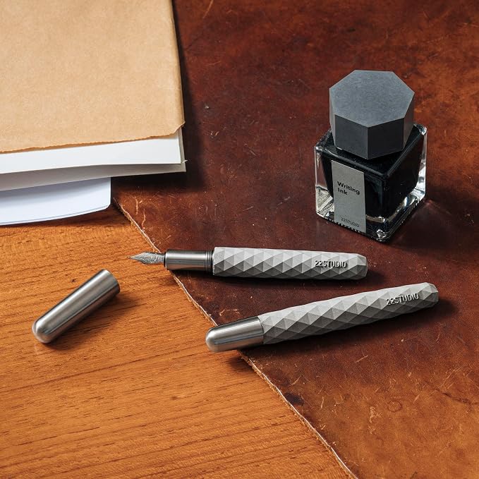 22STUDIO Polygon Rollerball Pens | Luxury Smooth Writing Pen | Unique Design for Professionals & Collectors | Premium Office Stationery | Gift for Executives & Writers (Concrete Grey)