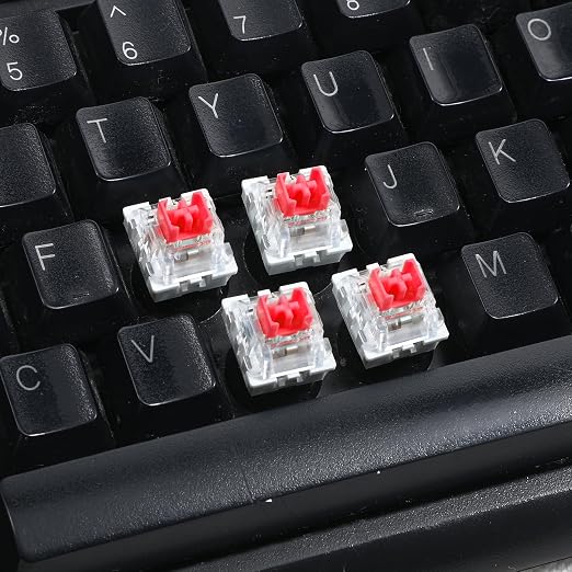 Mechanical Keyboard Switches, 50 Pcs 3 PIN Red Keyboard Clickers for 3D Prints Dustproof Clicky Switches Replacement for Most Gaming Keyboards