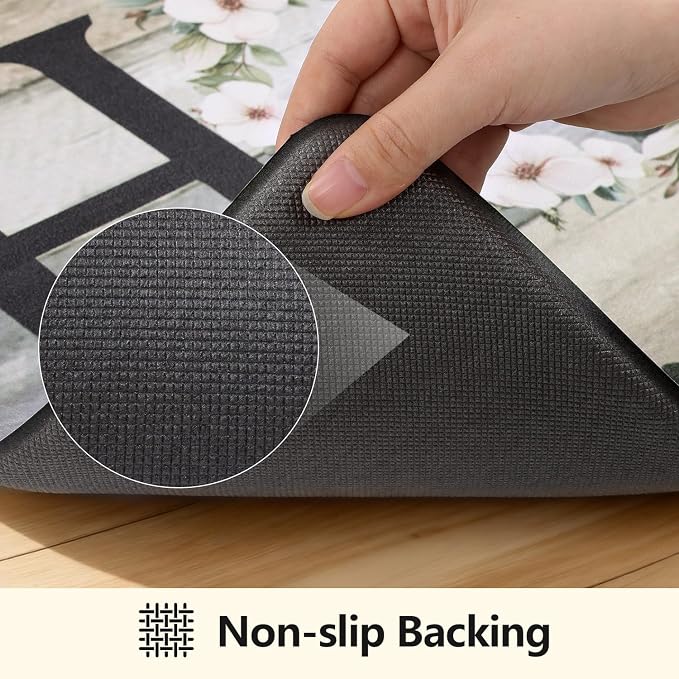 Yamaziot Anti Fatigue Kitchen Rug Set of 3, Non-Slip Cushioned Floor Mats | Waterproof, Stain Resistant, Farmhouse Cushioned Comfort Standing Desk Mat with Runner for Kitchen, Office, Sink, Laundry