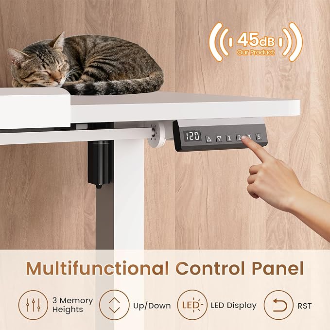 SEDETA 31.5 Inches Electric Standing Desk, 180° Tiltable Mobile Rising | Computer Desk Height Adjustable with Wheels for Drawing/Writing/Gaming/Study/Home Office/Small Space, White