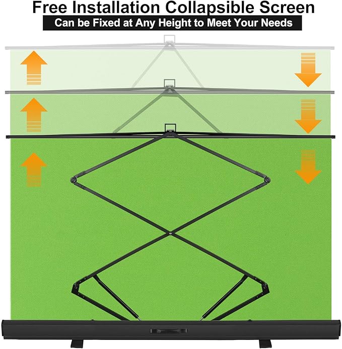 EMART 77x92in Collapsible Chromakey Panel Green Screen for Photo Backdrop Video Studio,Portable Pull Up,Solid Aluminium Base Wrinkle-Resistant Fabric,Auto-Locking Air Cushion Frame