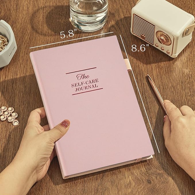 5 MINUTES A DAY Self-Care Notebook, Wellness & Daily Reflection Gratitude Journal & Mood Tracker for Women Self Care Planner, A5 Size (Pink)