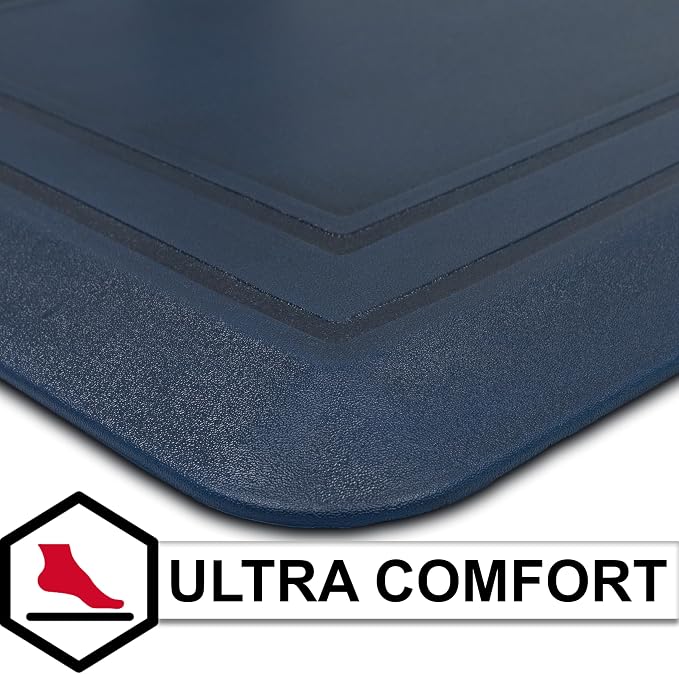 Tempur-Pedic Ultra Comfort Anti-Fatigue Frame Twilight 1' 8" x 3' 6" Kitchen Floor Mat Cushioned Ergonomic Standing Desk Mat Waterproof Non-Skid Foam