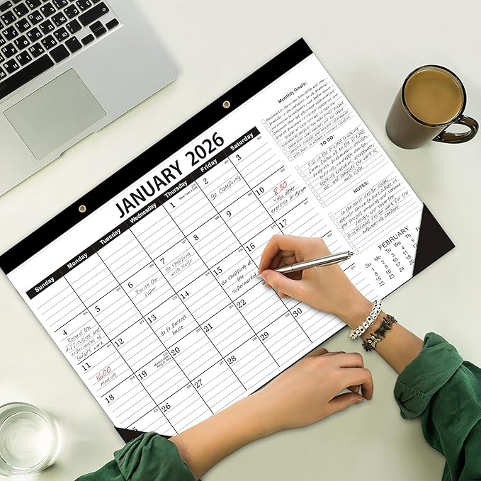 Desk Calendar 2026,2026 Desk Calendar-January 2026 to June 2027,18 Months-12x17 in,2026 Calendar,Calendar 2026 Perfect for Your Home,School or Office.