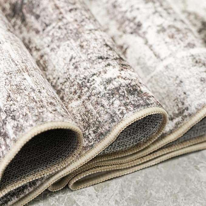 Carpet Runners for Hallway 12ft: 3x12 Runner Rug Washable Non Slip Long Carpet Runner for Kitchen Bedroom - Modern Neutral Low Pile Wide Decoration Floor Mat for Newlyweds Pet Family(3x12 Beige-Brick)