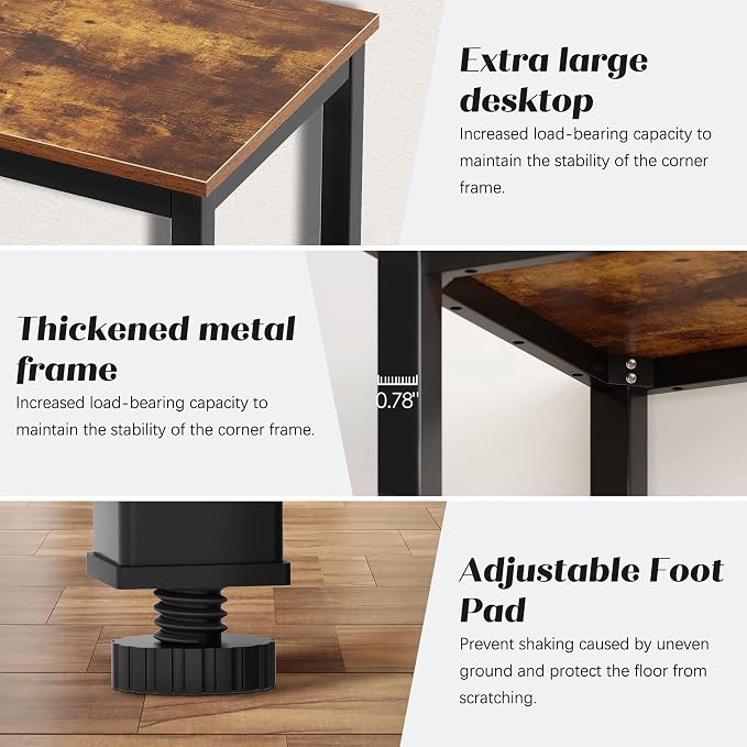 Need Large Computer Desk 70.8 x 31.5 inches Conference Table Large Office Desk Writing Table Workstation for Home Office,Rustic Brown AC3FB-180-ND