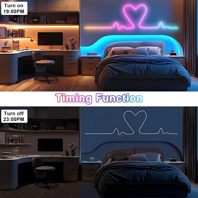 Cozylady RGB Neon Light LED Rope Light,Waterproof Bluetooth APP Remote Control Music Sync Strip Light,24V Flexible DIY Silicone Light for Bedroom Home Indoor Outdoor Decoration