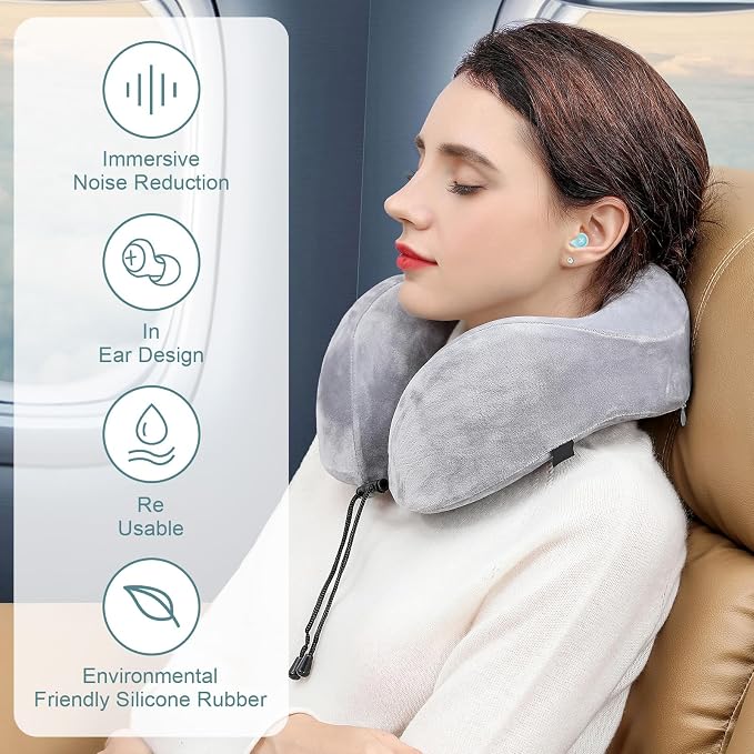 Upgrade Soft in-Ear Ear Plugs for Sleeping, Reusable Silicone Noise Reduction Earplugs with 3-Layer Sound Insulation, for Snoring, Travel, Study, Work, with Portable Storage Case, (Blue)