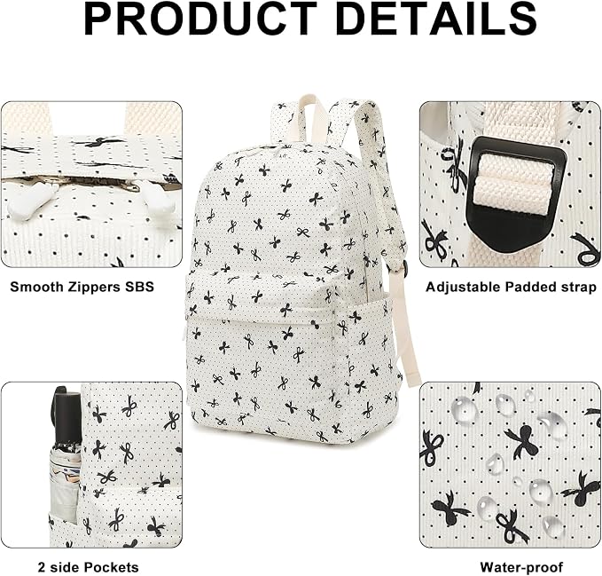 LEDAOU Backpack for Girls School Bag Kids Bookbag Teen Backpack Set Daypack with Lunch Bag and Pencil Case | Kids