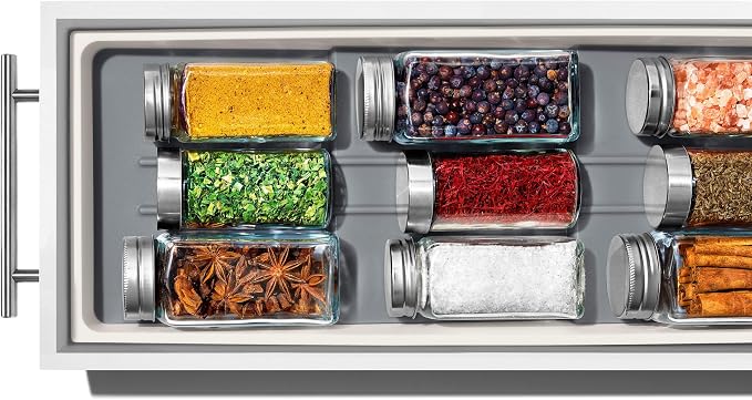 OXO Caddy, Spice Drawer Organizer, White | Good Grips | Compact | Pack of 4
