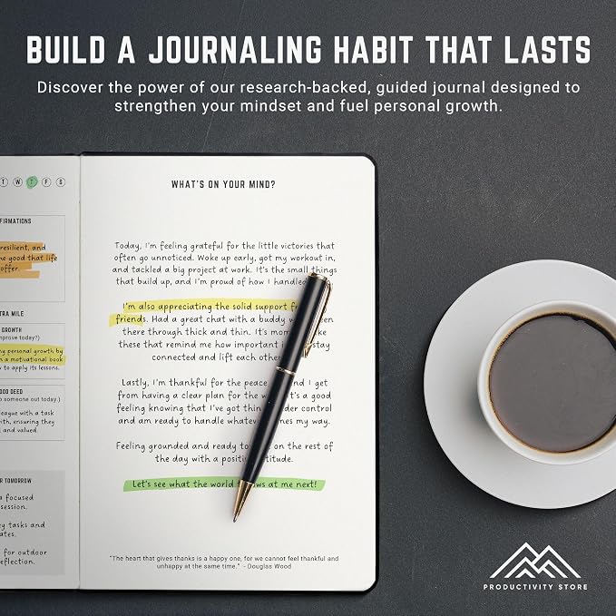 PRODUCTIVITY STORE Better Man Journal - Gratitude Journal – 5 Minute Journal - Reflection Manifestation Journal for Mindfulness & Self Care Journal – Goal/Guided Gratitude Journal for Men
