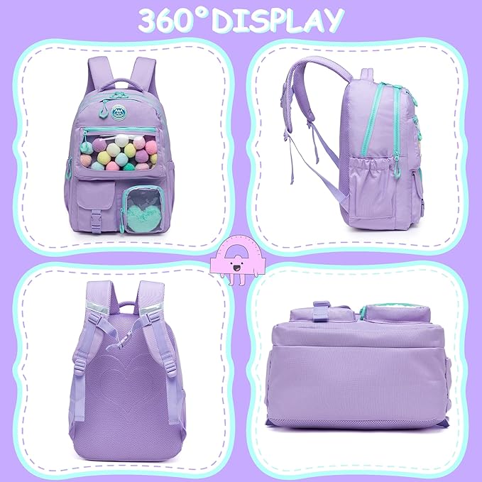 Cute Backpack for Girls Aesthetic Backpack School Backpack for Girls Backpack with Lunch Box Back to School Supplies