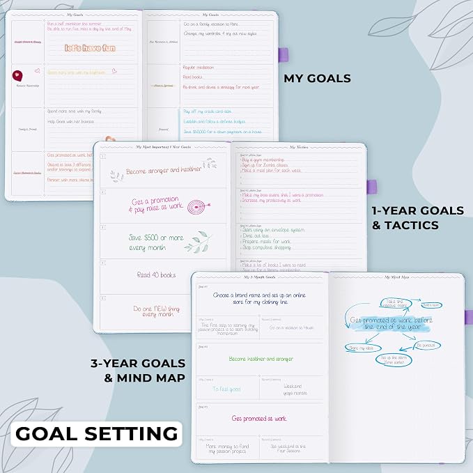 GoGirl Planner PRO Schedule - Undated Planner with Hourly Time Slots, Monthly, Weekly & Daily Organizer, Appointment Book for time Management, 7"x10" Hardcover, Lasts 1 Year - Periwinkle