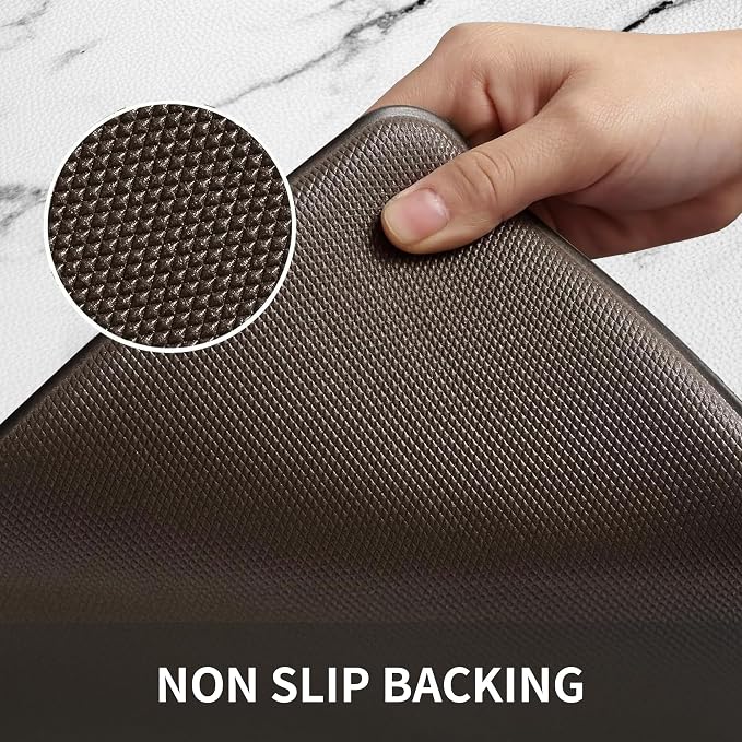 Marble White Kitchen Mats for Floor, Cushioned Anti Fatigue Non-Slip | Cushioned Comfort,Non-Slip Backing,Waterproof Surface,Soft Underfoot,Easy Clean,Kitchen Sink,Laundry Room,Standing Desk