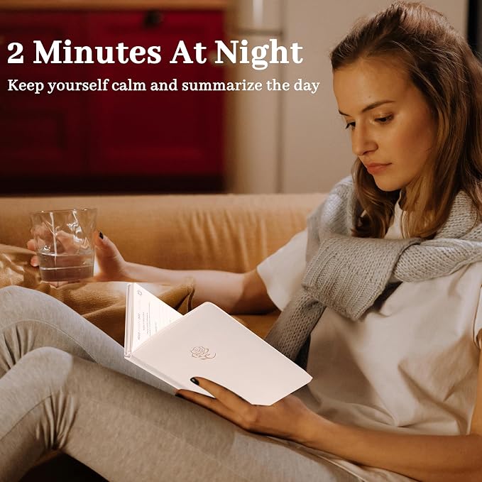Yoment Gratitude Journal for Women Self Care Journal for More Happiness with Prompts for Mindfulness, Mental Health, Productivity & Self Care, 5 Minute Reflection for Positivity and Gratitude, White