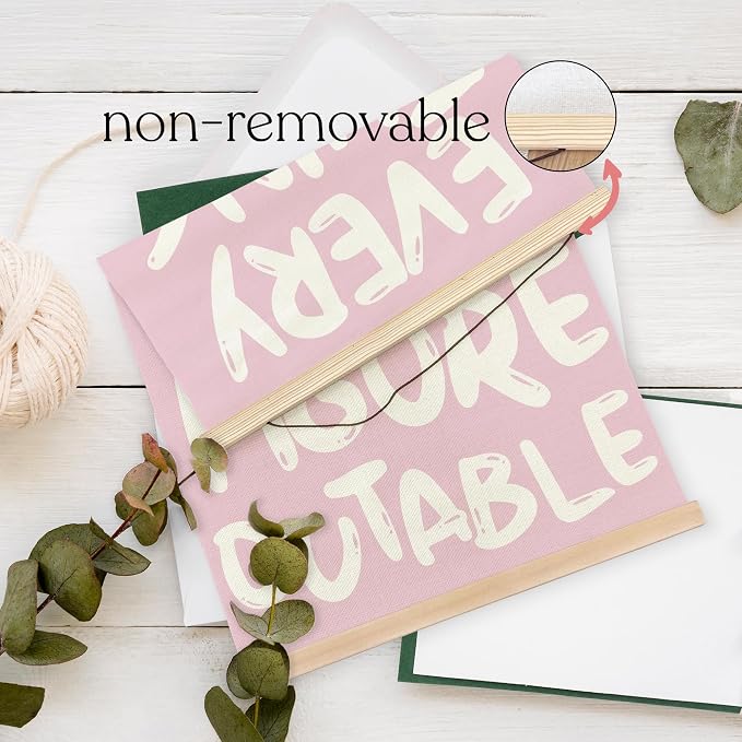 YQDEJ Pink Everything Is Figureoutable Inspirational Wall Art Poster Hanger Frame, Pink Positive Affirmations Wall Decor, Motivational Wall Art for Home Office Classroom, 16x24 Inch