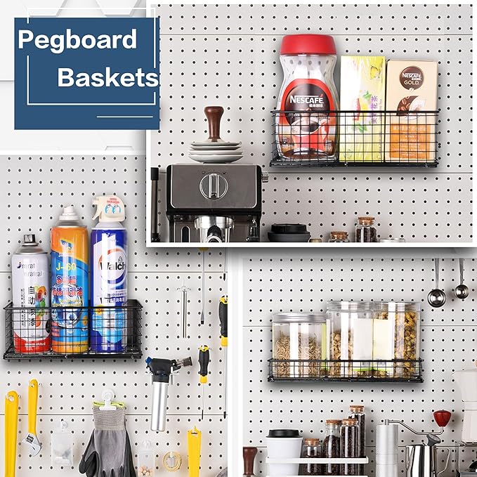 Magnetic Basket Fridge Large Magnetic Pen Holder Whiteboard Metal Wire Basket Storage Item Organizer (Black-High)