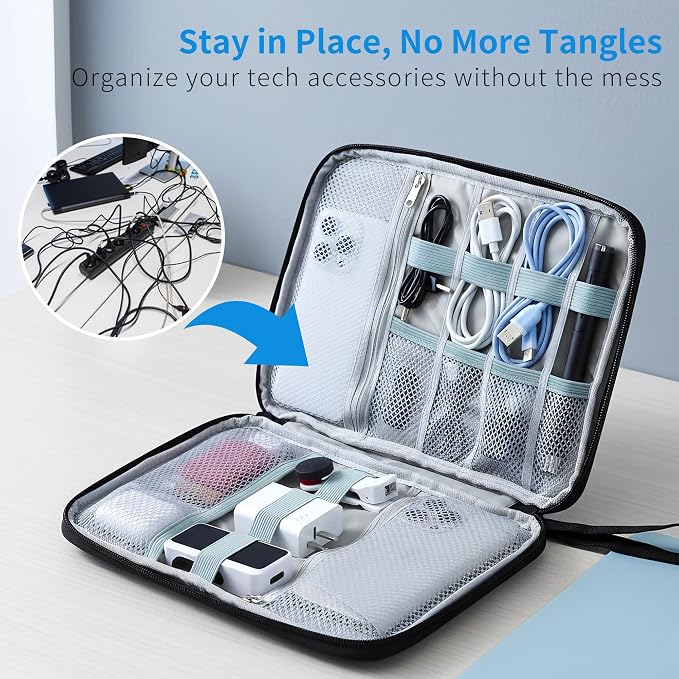 1 Pack Electronics Travel Organizer Case Tech Accessories Cord Storage Bag