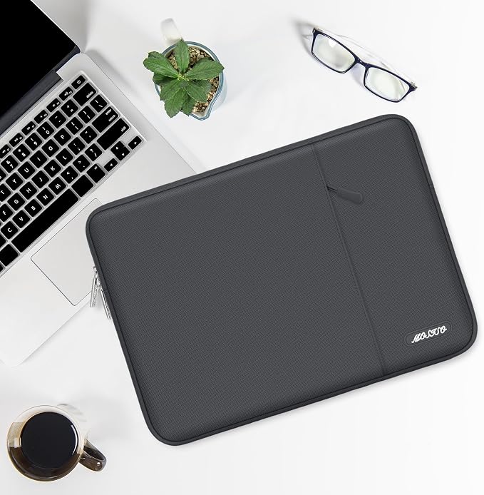 MOSISO Laptop Case 13.3 inch, 13-13.3 inch Laptop Sleeve Compatible with MacBook Air/Pro 13/Pro 14 M5 M4 M3 M2 M1, HP Dell ASUS Lenovo,Polyester Vertical Computer Sleeve Bag with Pocket, Dawn Gray