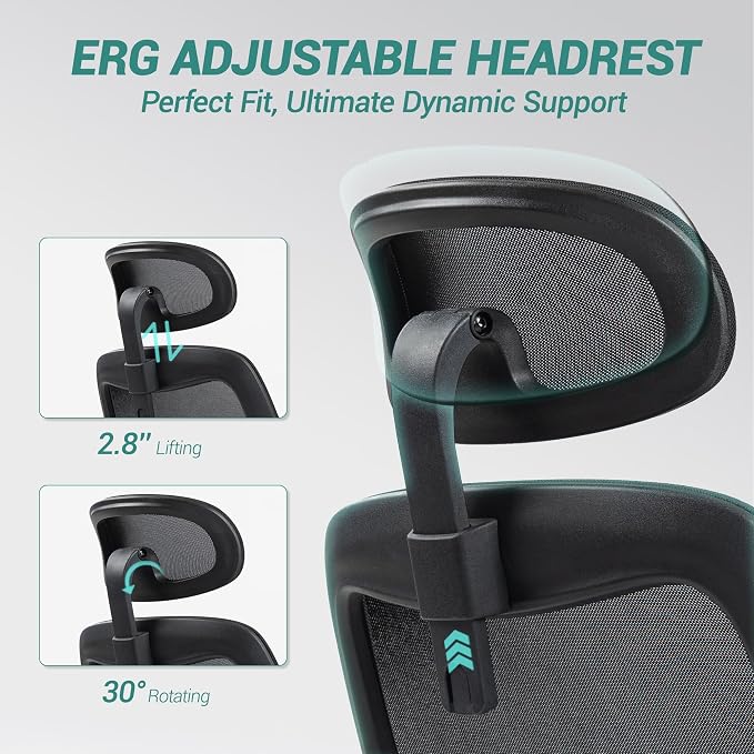Big and Tall Office Chair 750lbs, Heavy Duty Ergonomic Mesh Desk Chair, 500+lbs Capacity, Extra Wide Seat, High Back Executive Computer Chair for Heavy People, Black & Grey