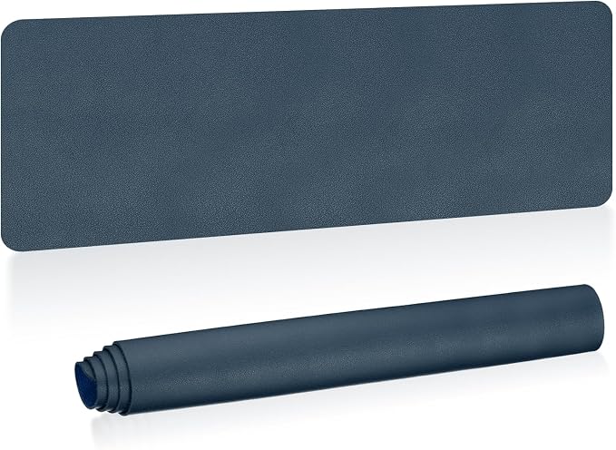 PATIKIL Large Desk Mat, 55"x17" Non-Slip Waterproof PU Leather Desk Pad, Dual Sided Desktop Protector Cover for Office Home Work Study, Dark Blue