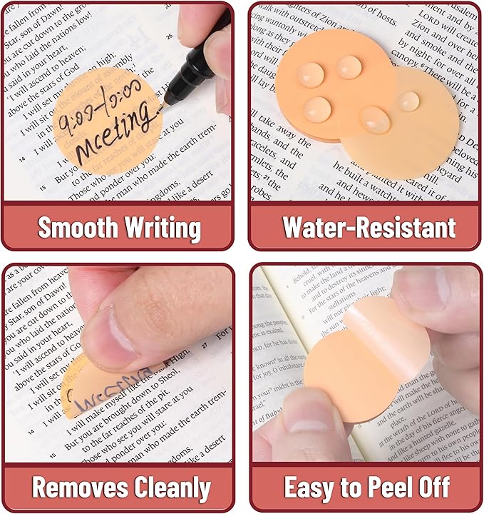 Mr. Pen- Transparent Sticky Note Set, 560Sheets, Colorful, Round Transparent Sticky Notes Set, Stocky Notes for Bible Journaling