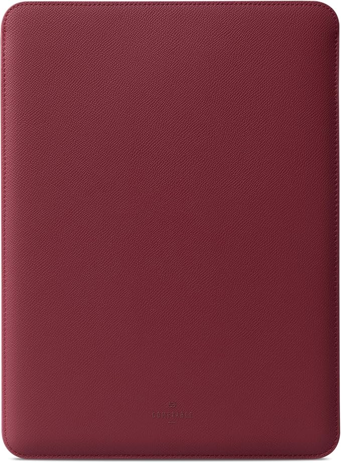 Comfyable Laptop Sleeve 13 Inch Precisely Compatible with MacBook Air M5 2026 & MacBook Pro/Neo A18, Genuine Leather Cover Case, Wine Red