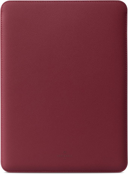 Comfyable Laptop Sleeve 13 Inch Precisely Compatible with MacBook Air M5 2026 & MacBook Pro/Neo A18, Genuine Leather Cover Case, Wine Red