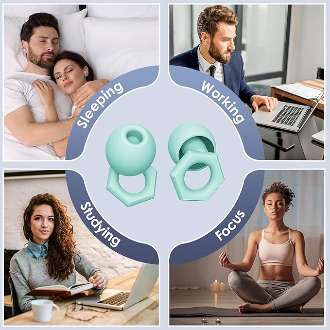 Ear Plugs for Sleeping Noise Cancelling,30-35dB NRR Silicone Earplugs with 5 Ear Tips in S/M/L,Ear Plugs for Noise Reduction for Sleep,Hearing Protection,Noise Sensitivity