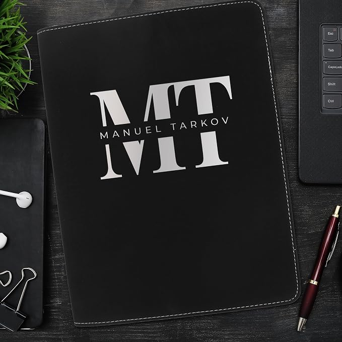 Personalized Portfolio Padfolio with Zipper Closure – Custom Engraved Organizer, Resume Folder, Business Portfolio Binder for Men & Women, Professional Gift for Graduates & Executives