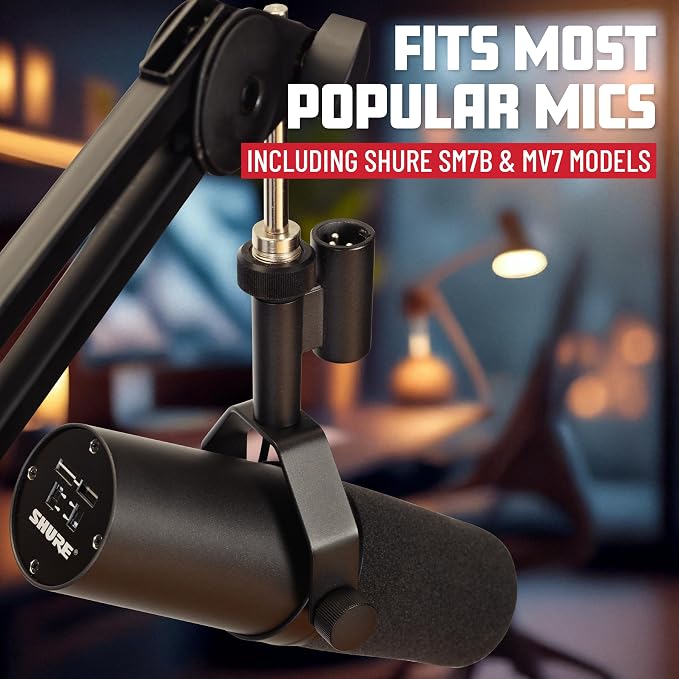 Gator Frameworks Deluxe Spring-loaded Desk-Mounted Microphone Boom Arm for Broadcasts, Podcasts, Content Creation, Live Streaming, & Similar Applications (GFWMICBCBM2000)