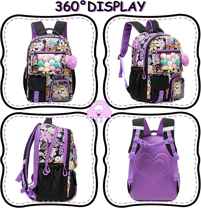 Cute Backpack for Girls Aesthetic Backpack School Backpack for Girls Backpack with Lunch Box Back to School Supplies