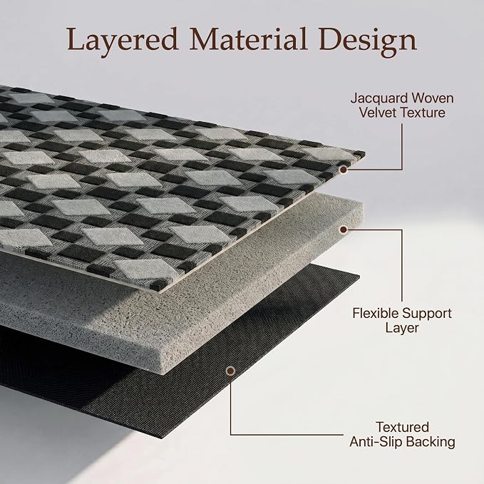 48"x60" Office Chair Mat for Hardwood Tile Floor, Under Desk Carpet Protector for Rolling Computer Chair Mat, Machine Washable Area Rug, Anti-Slip 1/5" Thick Low Pile Thin Floor Mat, Basalt Grey
