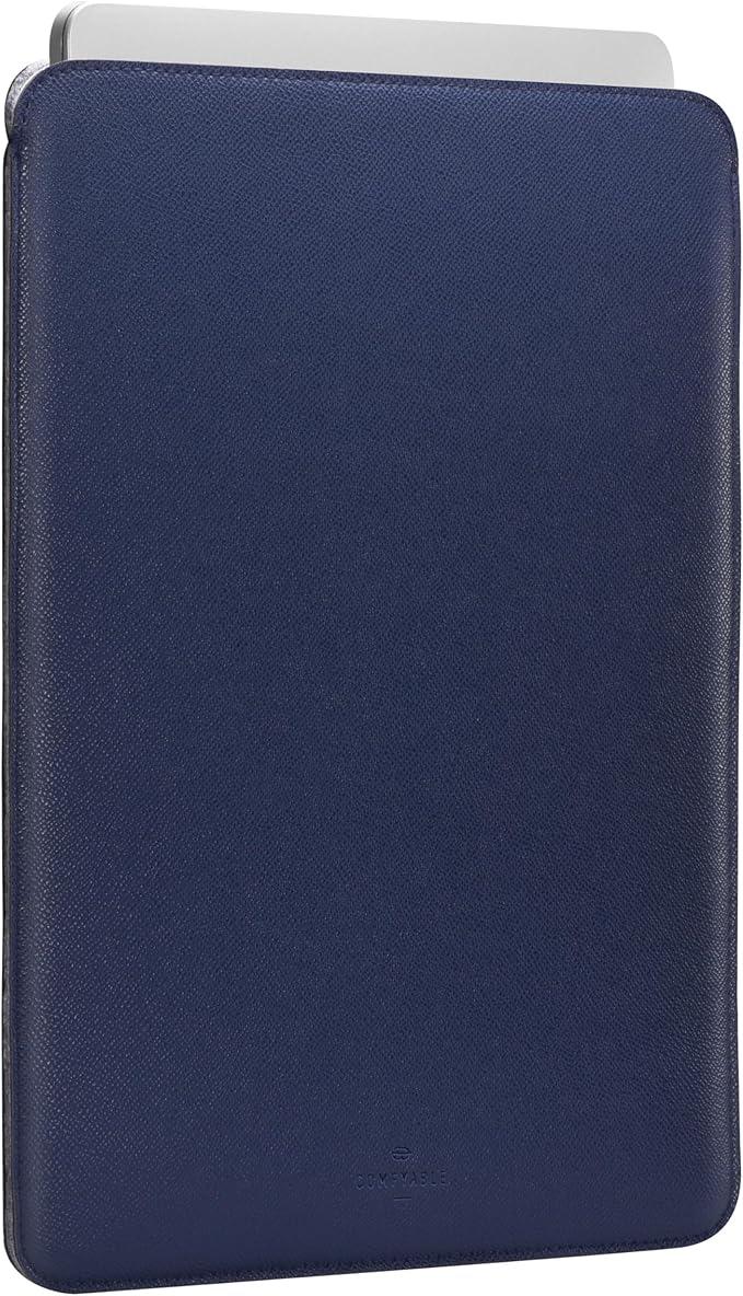 Comfyable Laptop Sleeve 15 Inch Precisely Compatible with MacBook Air 15" M5 M4 M3 M2 2026, Faux Leather Cover Case, Midnight Blue