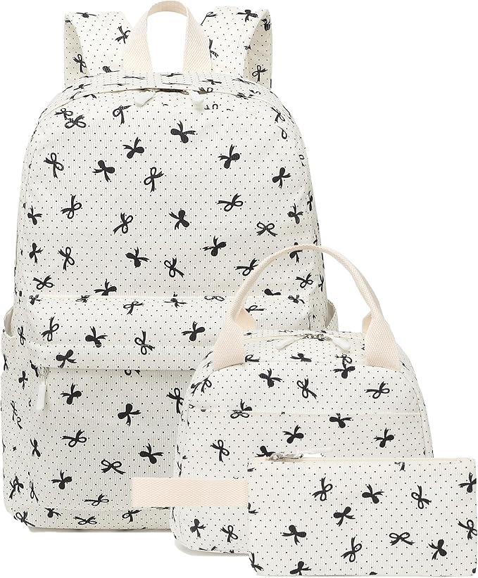 LEDAOU Kids Backpack for Girls Backpacks with Lunch Box, Lightweight Bookbag Set Elementary Middle School Back pack for 8-14