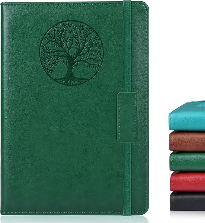 Lined Journal Notebook for Women Men,256 Thick Pages,A5 Hardcover Vintage Leather Journal for Writing,Travel,Business,Work, School,College Ruled Notebooks for Note Taking,Daily Diary 5.7"×8.3"
