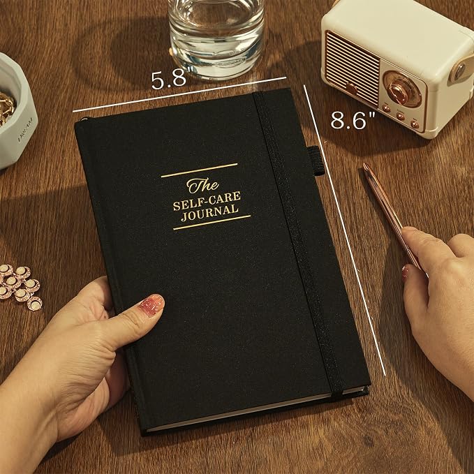 5 MINUTES A DAY Self-Care Journal, Wellness & Daily Reflection Notebook – Mental Health & Anxiety Guided Journal for Men – Self Care Planner, ADHD Planner with Mood Tracker – A5 Size (Black)