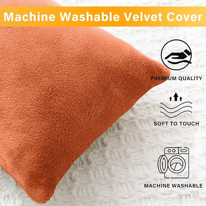1 MIDDLE ONE 2 Pack Small Pillow, Memory Foam Mini Pillow 11 X 7 Inches for Travel, Sleeping, Nap and Neck, Knee, Lumbar Support, Tiny Cushion for Pet, Dogs (Orange)