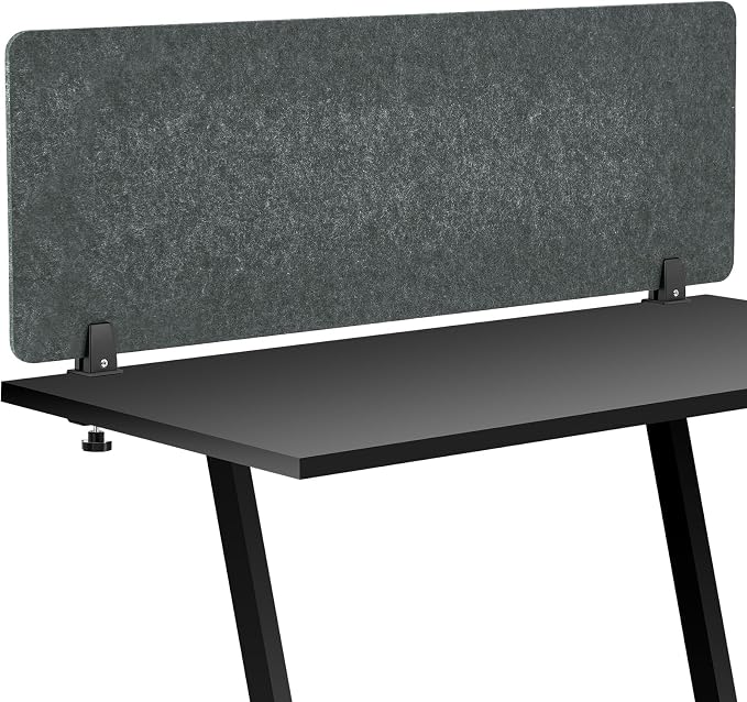 Colarr Sound Proof Dividers with Clamp 16 x 47 '' Mounted Desk Divider Privacy Panel Acoustic Absorbing Desk Partition Privacy Boards for Office Desktop Accessories Reduce Distractions