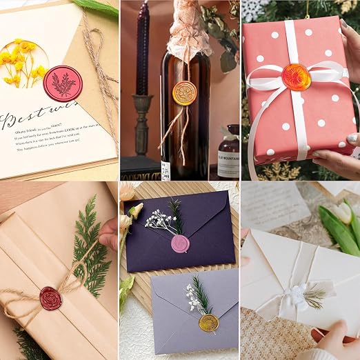 24 Colors Sealing Wax Beads for Wax Seal Stamp with 4Pcs Tea Candles and 1 Pcs WaxMelting Spoon for Gift, Wedding Invitation,Letter Envelopes,Sealing Wine Bottle