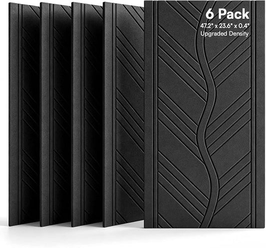 SODOCT 6 Pack Large Acoustic Panels, 47.2" X 23.6" X 0.4" Sound Proof Panels for Walls, Wall Paneles Decorativos Para Pared for Home Studio & Office, Black