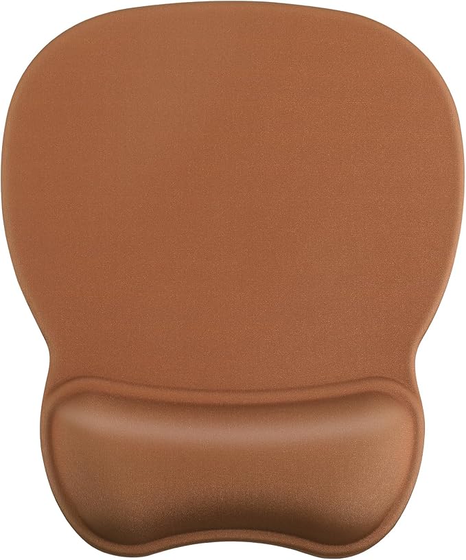 MROCO Ergonomic Mouse Pad with Gel Wrist Rest, Smooth Wrist Support Surface, Non-Slip PU Base for Pain Relief, Comfortable Mousepad for Computer, Laptop, Office & Home, 9.4 x 8.1 in, Coffee Brown