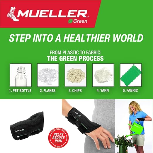 Mueller Green Fitted Wrist Brace, Left, LG/XL
